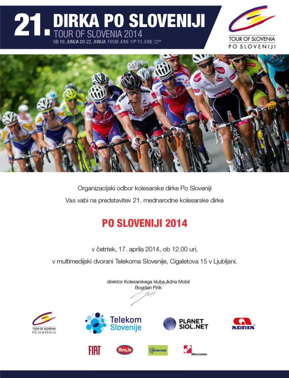 Predstavitev 21. mednarodne kolesarske dirke Po Sloveniji